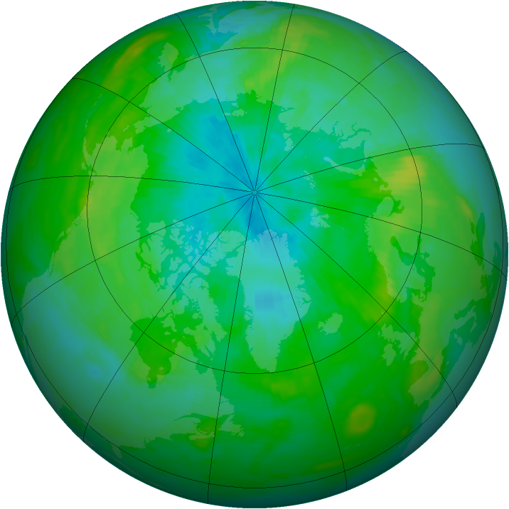 Arctic ozone map for 16 August 1983